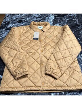 Nike Club Therma-FIT Mens Size L Brown Lightweight Quilted Jacket FZ0634-224